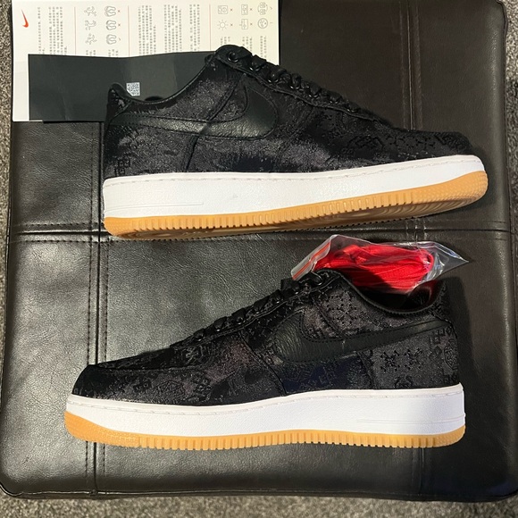 Nike Air Force 1 Low x Fragment x CLOT Black Silk CZ3986-001 Size 8.5 - Picture 3 of 10